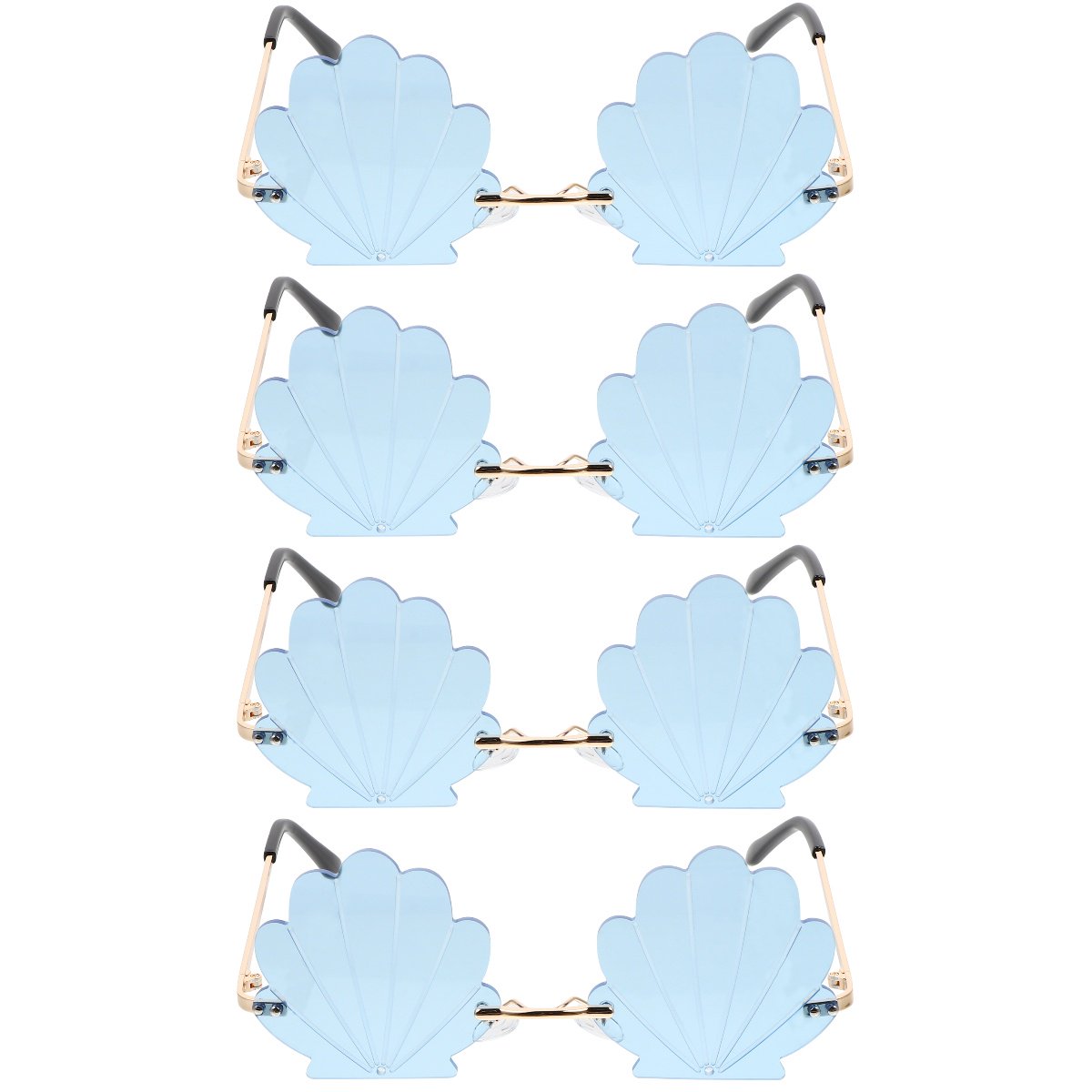 Set of 4 Polarized Sunglasses for Men and Women with Unique Shell Design, Stylish and Practical Eyewear