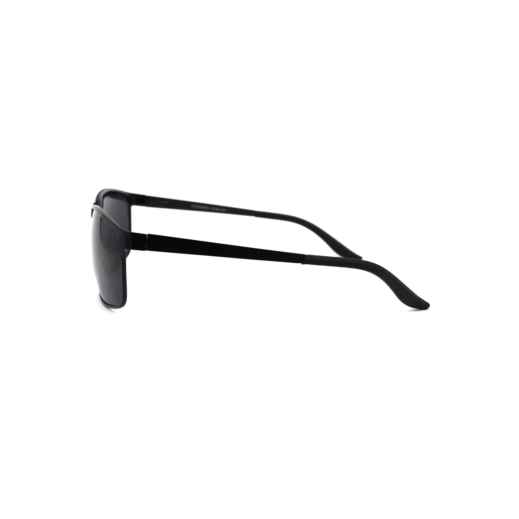 Mens Polarized Spring Hinge Rectangular Metal Rim Dress Sunglasses Matte Black