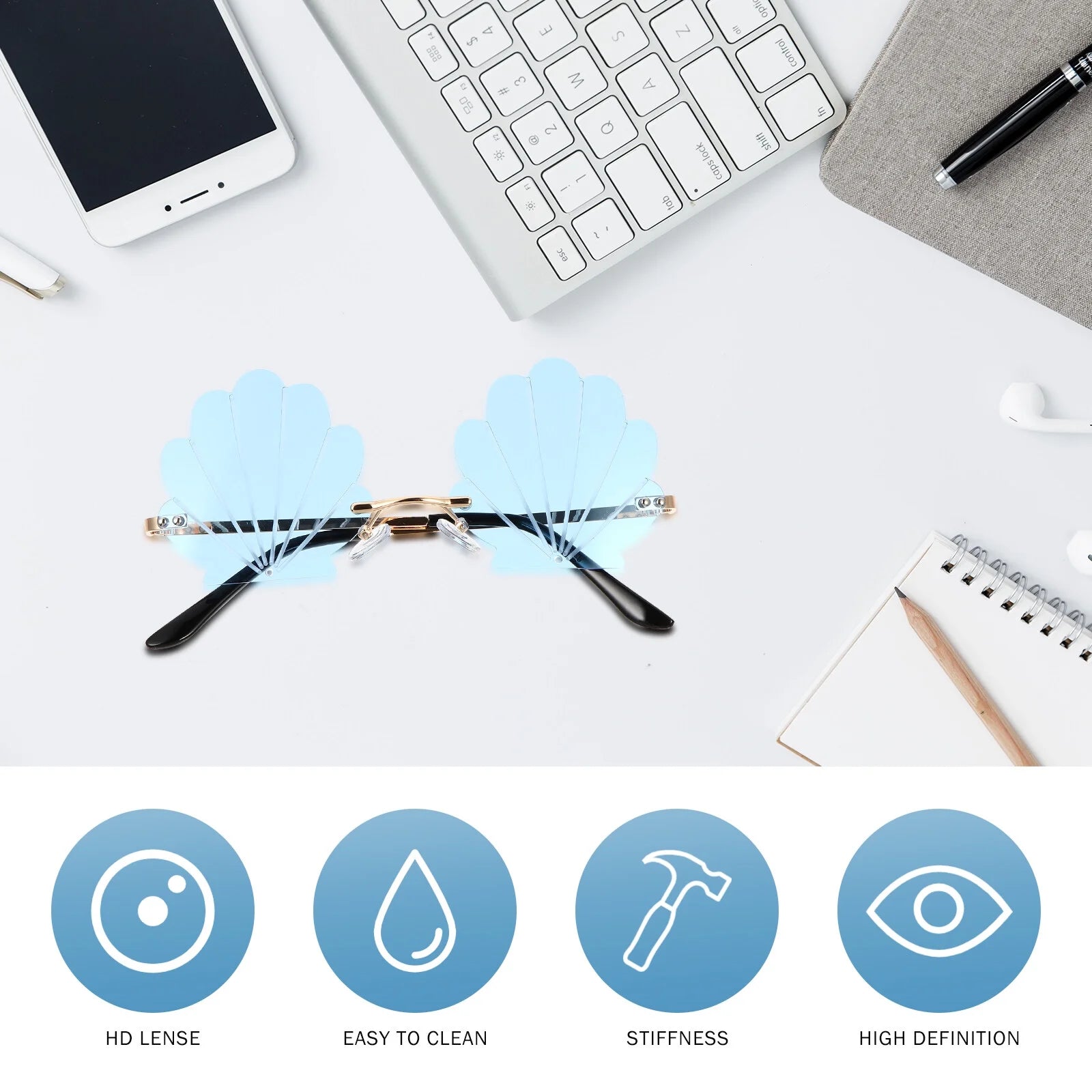 Set of 4 Polarized Sunglasses for Men and Women with Unique Shell Design, Stylish and Practical Eyewear